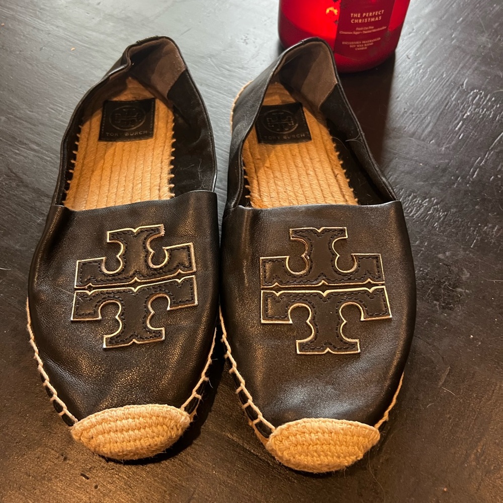 Tory Burch Black Espadrille Loafers